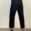pantalone dritto nero stretto morbido pences tasche francese elastico in vita