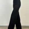 pantalone dritto zampa nero stretto