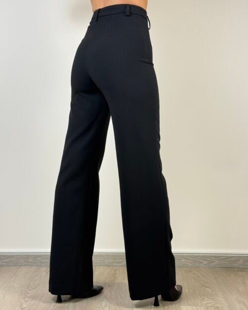 pantalone dritto zampa nero stretto