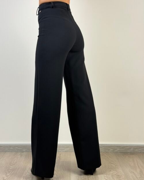 pantalone dritto zampa nero stretto